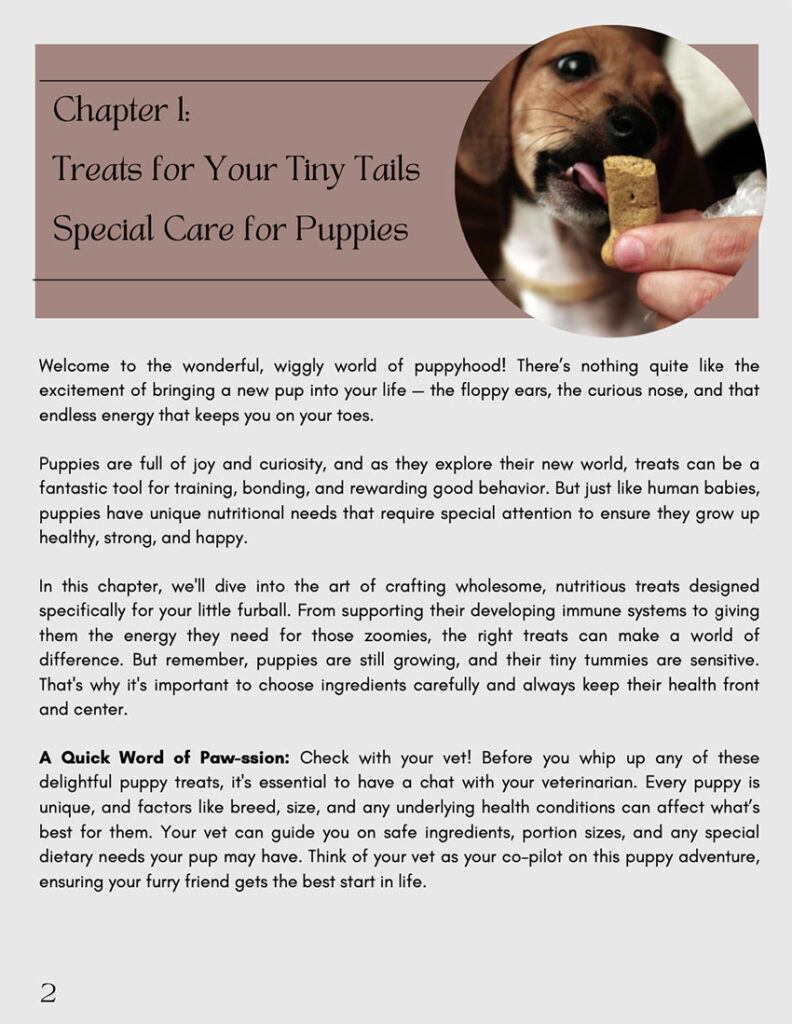 Image of Chapter 1 of Bark and Soul Dog Treats Cookbook